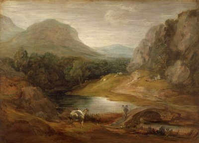 Skalnatá krajina s mostem od Thomas Gainsborough