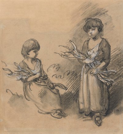 Studie dívek nesoucích fešáky od Thomas Gainsborough