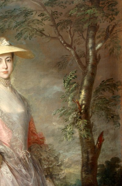 Detail stromu, z obrazu Marie, hraběnky Howeové, kolem roku 1760 (olej na plátně) od Thomas Gainsborough