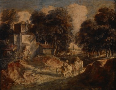 Zalesněná krajina s rolníky na koních od Thomas Gainsborough