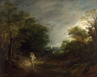 Lesnatá krajina s dřevorubcem od Thomas Gainsborough