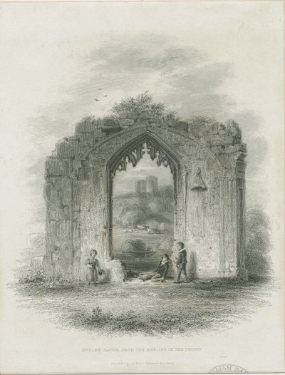 Dudley Castle - The Keep: rytina (viněta a [?19. století] (tisk) od Thomas Garner