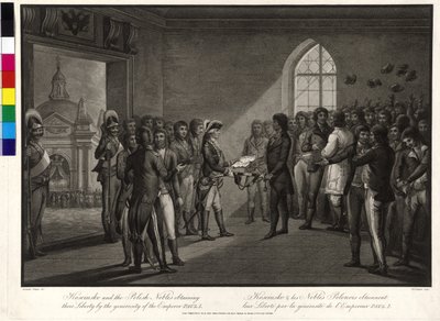 Tadeusz Kosciuszko a polští šlechtici žádají cara Pavla I. o navrácení svobody od Thomas Gaugain