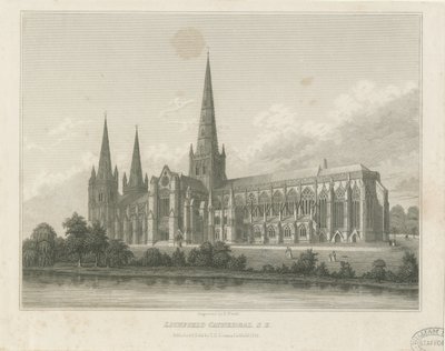 Katedrála Lichfield - South East View: rytina, nd [c 1833] (tisk) od Thomas George Lomax