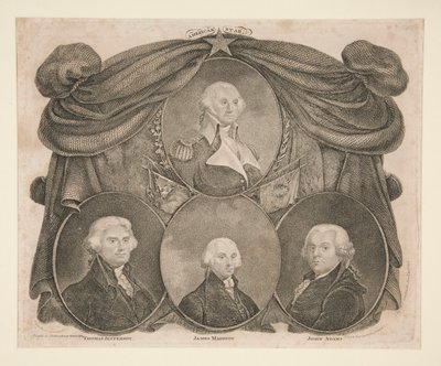 American Star, Washington, Jefferson, Madison a Adams od Thomas Gimbrede