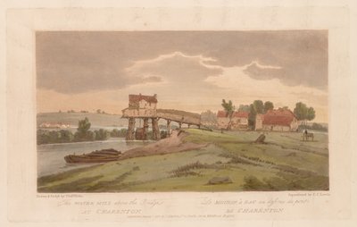 Výběr dvaceti nejmalebnějších pohledů v Paříži: Vodní mlýn nad mostem...1803 od Thomas Girtin