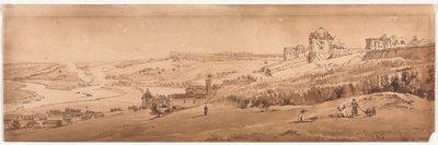Výběr dvaceti nejmalebnějších pohledů v Paříži: Pohled z Palace Terrace v St. Germain-en-Laye, akvadukt v Marli viděný v dálce od Thomas Girtin