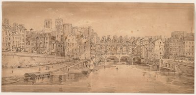 Výběr dvaceti nejmalebnějších pohledů v Paříži: Pohled na Pont St. Michel, převzatý z Pont Neuf od Thomas Girtin