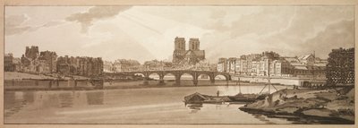 Výběr dvaceti nejmalebnějších pohledů v Paříži: Pohled na Pont de la Tournelle a Notre Dame převzatý z Arsenalu od Thomas Girtin