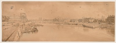 Výběr dvaceti nejmalebnějších pohledů v Paříži: Pohled na Tuileries a most a pořízený z Pont de la Concorde od Thomas Girtin