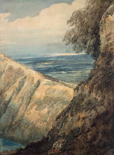 Pobřeží Dorsetu, poblíž Lulworth Cove od Thomas Girtin