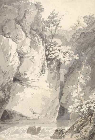Na březích Lago di Como, kolem roku 1796 (přemytí grafitem na papíře) od Thomas Girtin