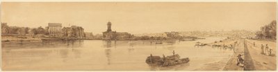 Pohled na vesnici Chaillot z Pont de la Concorde: tabule 17 od Thomas Girtin