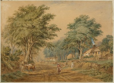Etal, Northumberland (tělová barva a akvarel na papíře) od Thomas H. Hair