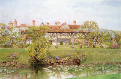 Great Tangley Manor, Surrey, s Lily Pond a krytou procházkou od Thomas H. Hunn