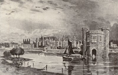 Hampton Court za Karla I. (litografie) od Thomas Hamilton Crawford