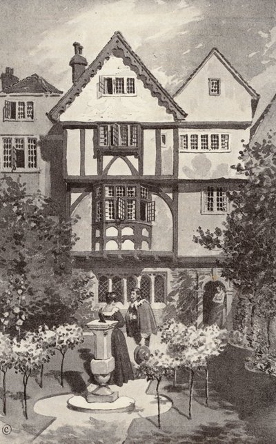 Šedý dům (litografie) od Thomas Hamilton Crawford
