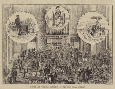 Výstava jízdních kol a tříkolek na radnici, Holborn od Thomas Harrington Wilson