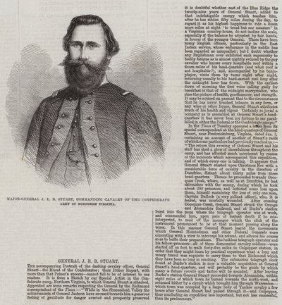 Generálmajor J E B Stuart, velící kavalérii Konfederační armády Severní Virginie od Thomas Harrington Wilson