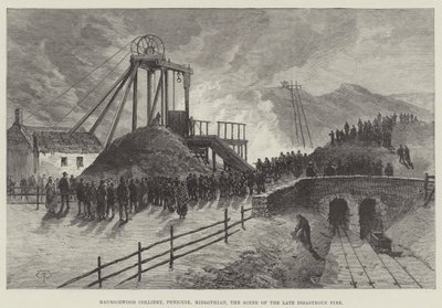Mauricewood Colliery, Penicuik, Midlothian, scéna pozdního katastrofálního požáru od Thomas Harrington Wilson