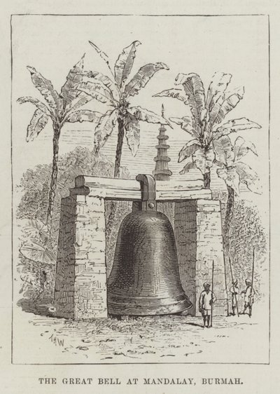 Velký zvon v Mandalay, Barma od Thomas Harrington Wilson