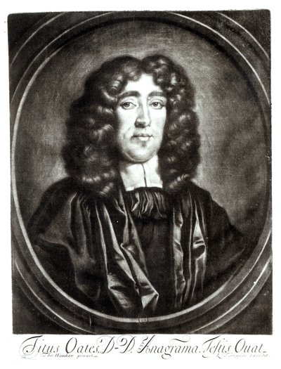 Portrét Tita Oatese (1649-1705) vyryl R. Thompson od Thomas Hawker