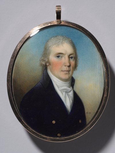 Dvojice miniatur: Portrét muže a Portrét ženy s miniaturou, c. 1780. od Thomas Hazlehurst