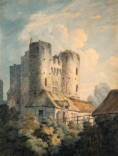 Hrad Saltwood (akvarel na papíře) od Thomas Hearne