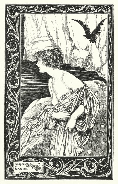Ariadna na Naxu (litografie) od Thomas Heath Robinson