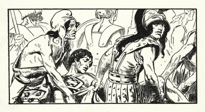 Leonidova smrt (litografie) od Thomas Heath Robinson