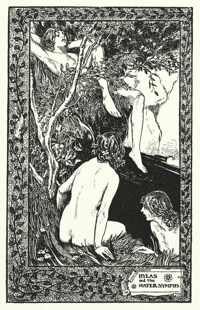 Hylas a vodní nymfy (litografie) od Thomas Heath Robinson