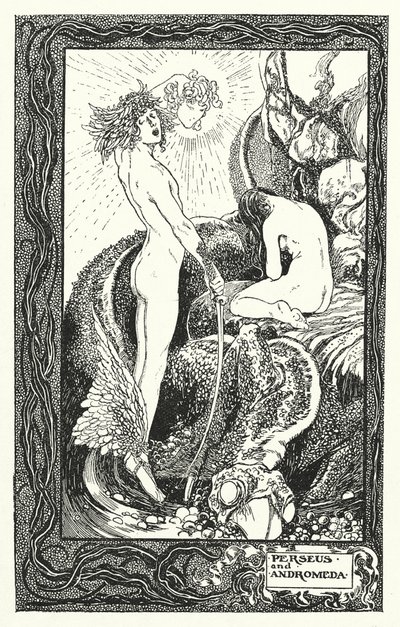 Perseus a Andromeda (litografie) od Thomas Heath Robinson