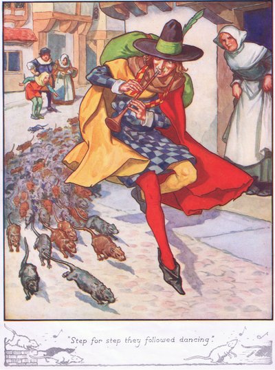 "Krok za krokem následovali tanec" (barevná litografie) od Thomas Heath Robinson