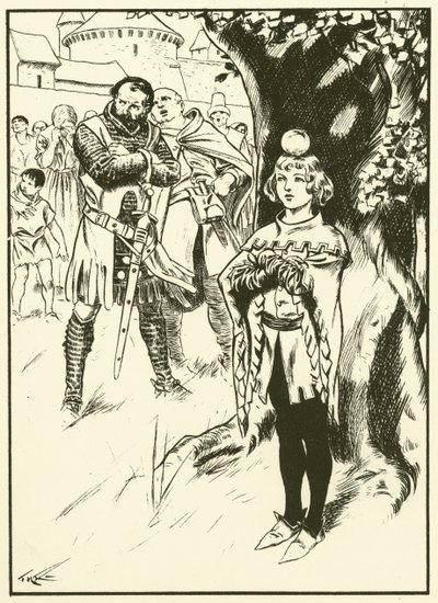 Tellův syn a jablko (rytina) od Thomas Heath Robinson