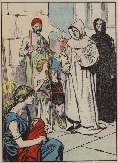 Angličtí vězni v Římě (barevná litografie) od Thomas Heath Robinson
