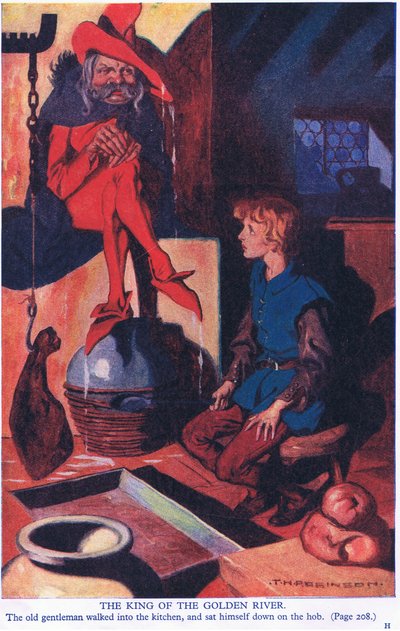 Král Zlaté řeky (barevná litografie) od Thomas Heath Robinson