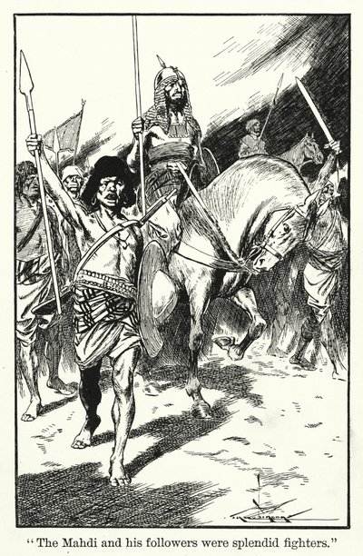 "Mahdí a jeho následovníci byli skvělí bojovníci" (litografie) od Thomas Heath Robinson