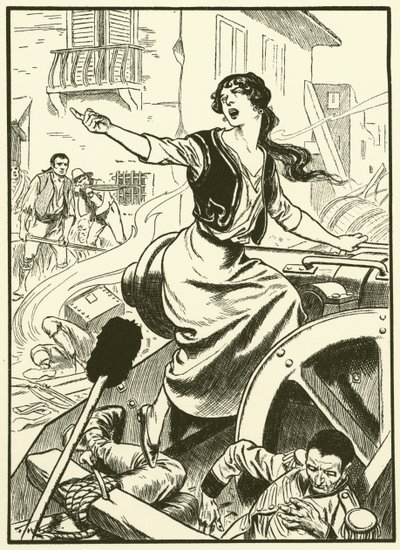 Dívka ze Saragossy (rytina) od Thomas Heath Robinson