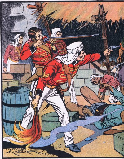 Zničení časopisu v Dillí (barevná litografie) od Thomas Heath Robinson