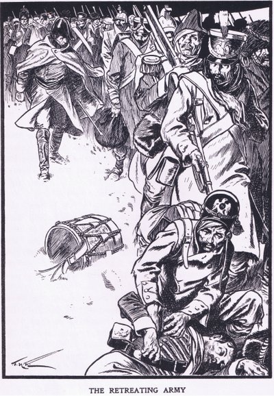 Ustupující armáda (barevná litografie) od Thomas Heath Robinson