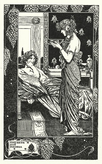 Theseus a Medeia (litografie) od Thomas Heath Robinson