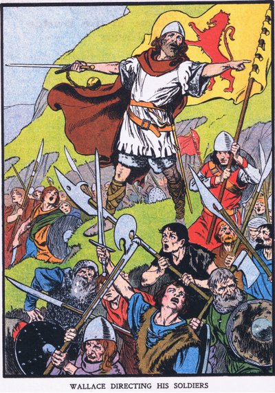 Wallace řídí své vojáky (barevná litografie) od Thomas Heath Robinson