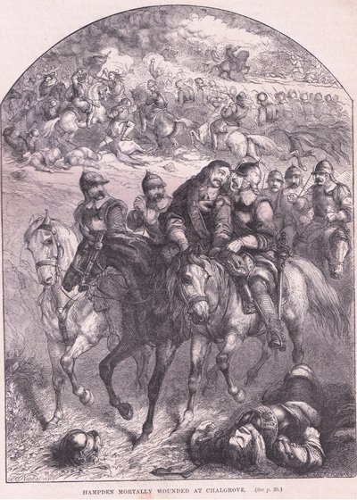 Hampden smrtelně zraněn v Chalgrove AD 1643 od Thomas Henry Nicholson