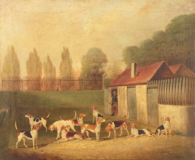 Foxhoundi v Kennelyardu od Thomas Henwood