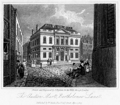 The Auction Mart, Bartholomew Lane, City of London, 1817. od Thomas Higham