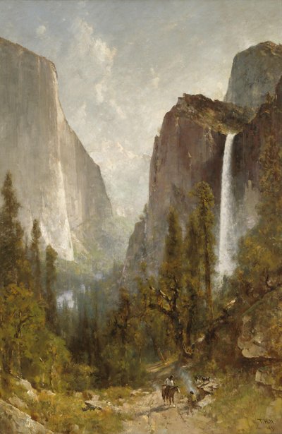Vodopády Bridal Veil, Yosemitské údolí od Thomas Hill