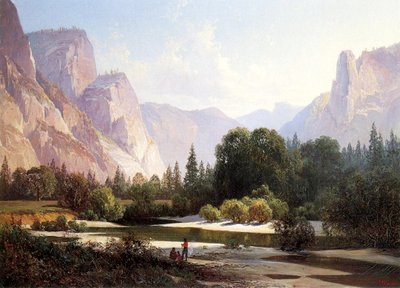 Indiánský tábor Paiute, Yosemite, 1890 od Thomas Hill