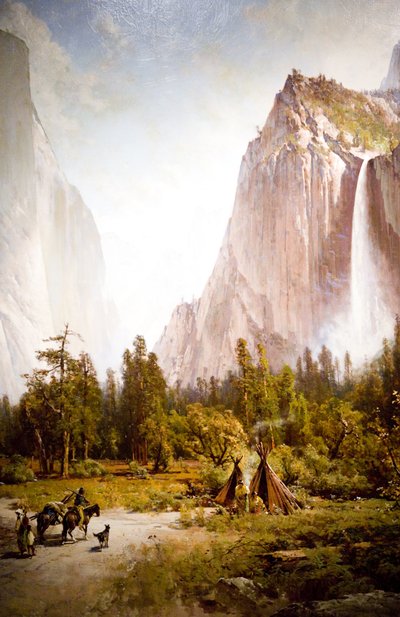 Údolí Yosemite (vodopády El Capitan a Bridal Veil) od Thomas Hill