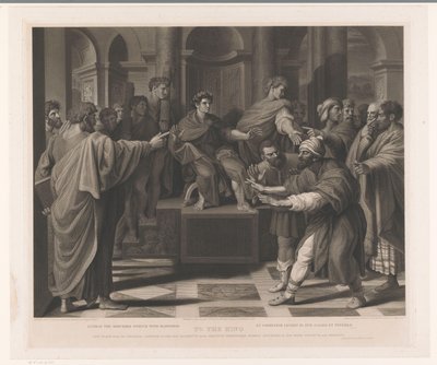 Elymas zasáhl Paul slepotou Čaroděj Elymas zasažen slepotou (titul na předmětu) Tisky po Raphaelovi (název série) The Raphael Cartoons (název série) od Thomas Holloway