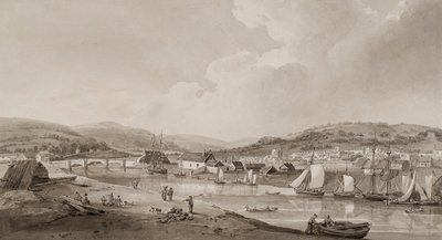 Neath, z jižní strany řeky (akvarel a tužka na papíře) od Thomas Hornor